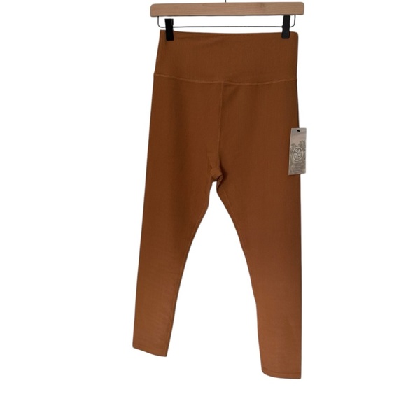 NWT SAGE Collective Women’s Ribbed Brown Leggings - Picture 1 of 7